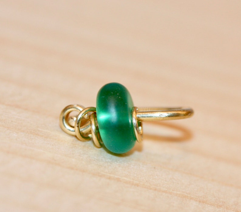 14g 16g 18g Navel jewelry Dainty Beaded Belly Ring Gold Ring or Silver Beaded Green Beaded Ring Belly Button Hoop Belly Button Ring