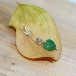 Handmade Aventurine Heart Belly Button Ring: Sterling Silver Barbell