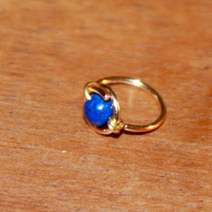 Lapis Lazuli Tiny Hoop Earring huggies cartilage earring piercing hoop 18g hoop earring simple hoop earring body jewelry hoop earring