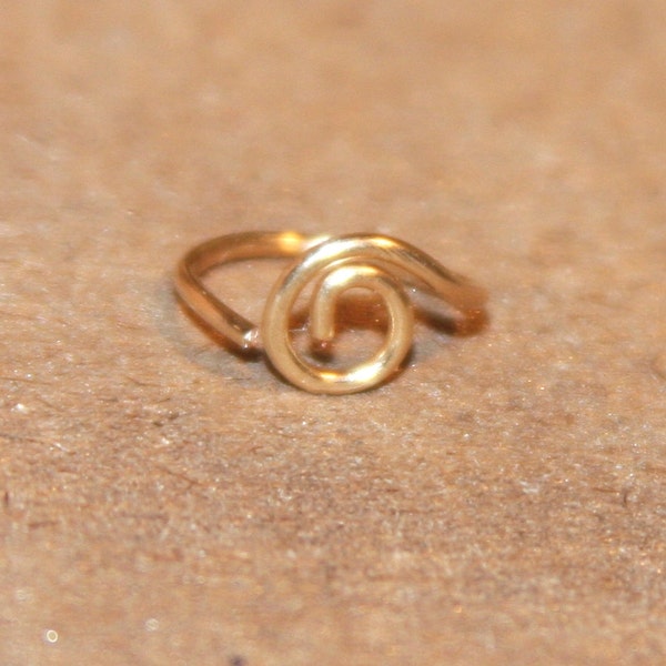 Thin tiny gold nose ring, Hoop earring, Small cartilage helix earring, Dainty hugging sleeper hoop, 6mm 7 mm 8mm 10mm Light weight