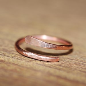 Hammered Copper Band Ring: Adjustable Textured Copper Jewelry