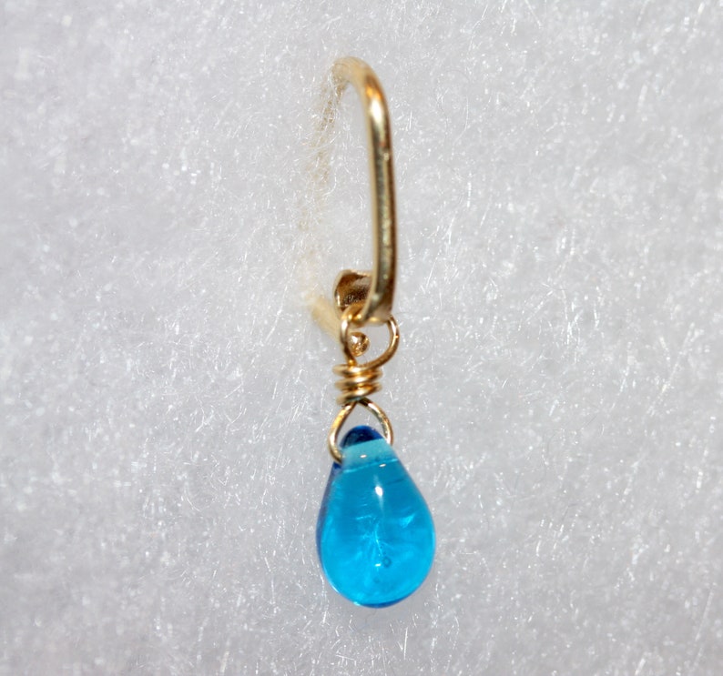 Aqua Blue Belly Button Ring Rose Gold Belly Ring Gold Belly Button Ring Teardrop belly Ring 18 g 16g 14g Silver Belly Ring