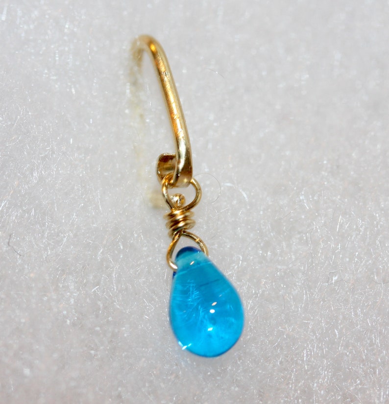 Aqua Blue Belly Button Ring Rose Gold Belly Ring Gold Belly Button Ring Teardrop belly Ring 18 g 16g 14g Silver Belly Ring
