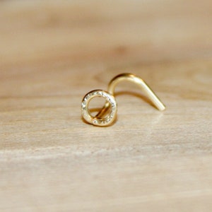 Tiny Circle Nose Stud, Helix Piercing, 22 20 18 16 gauge, cartilage Stud Tiny Gold Nose Ring Tiny Circle  Nose Ring Open Circle Nose Jewelry