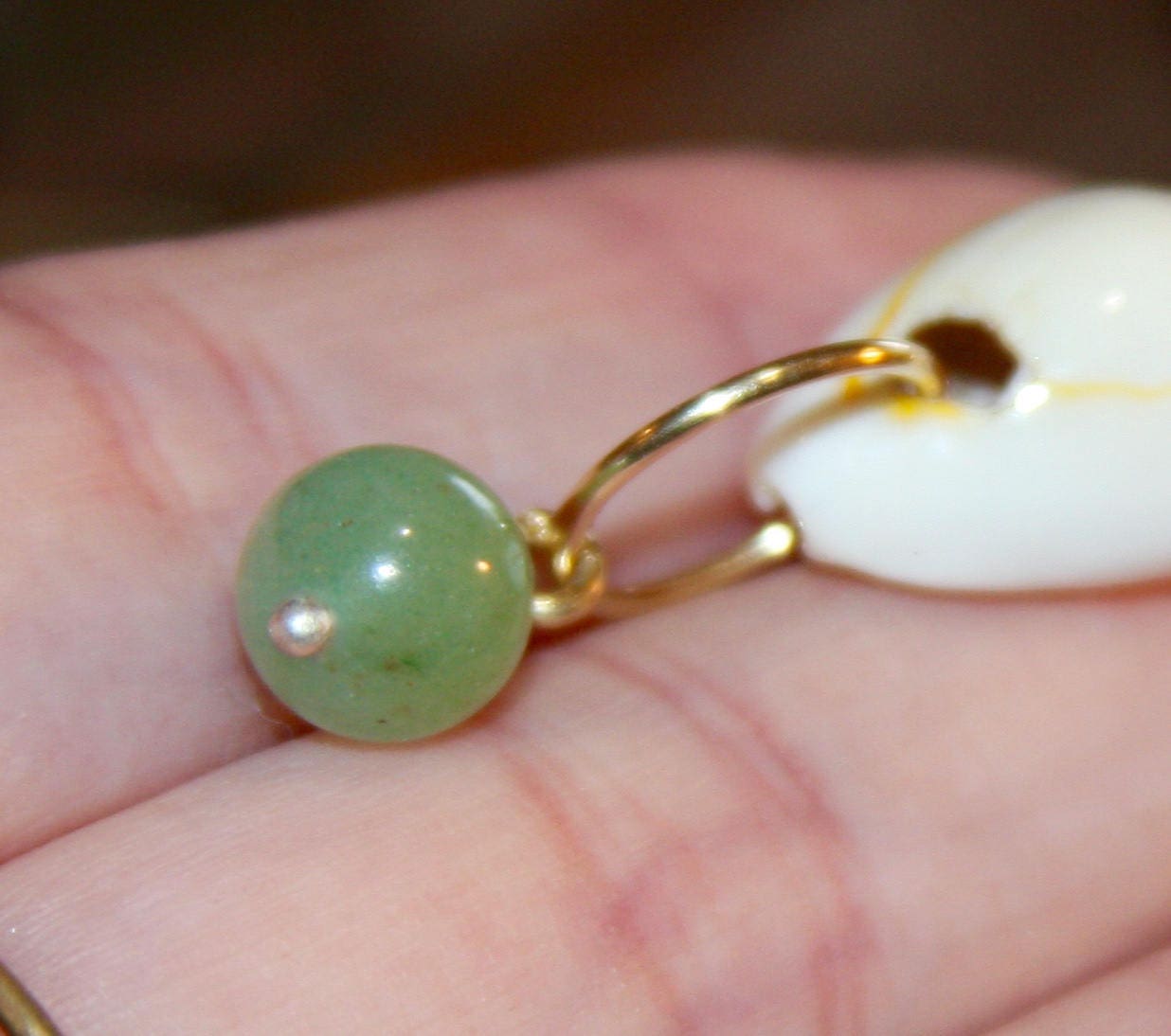 14k Gold Filled Belly Button Ring, Green Jade Belly Button Ring, Sterling Silver Belly Button Ring, 18 Gauge, 16 Gauge, 14 Gauge,