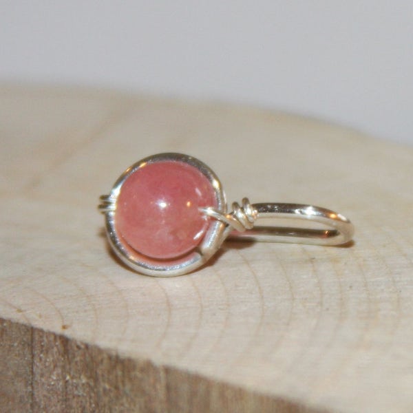 Belly Button Ring Pink Quartz  Belly Button Ring Jewelry Navel Ring  Belly Button Jewelry 18 16 14 ga Sterling Silver or 14k Gold Filled