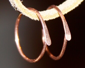 Copper Hoop Earrings - Tiny Copper Hoops - Small Hoop Earrings - 20 Gauge 18 Gauge 16 Gauge Hoops - Endless Hoops - Sleeper Earrings