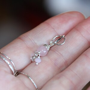 Belly Botton Ring Pink Quartz Belly Button Hoop Barbell Dainty Navel Jewelry 18g 16g 14g 8mm 10mm 12mm Gold or Silver Everyday Jewelry Bild 9