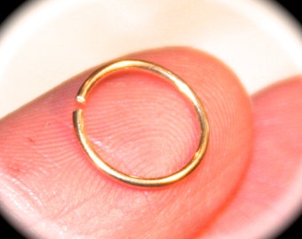 14k Gold Filled Cartilage Hoop Earring: Helix Tragus Nose Ring