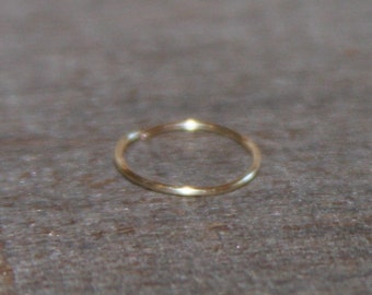 Gold Cartilage Hoop Earrings - Tiny Gold Earrings - Endless Hex Helix Hoops - Cartilage Hoops - Small Silver 6mm 8mm 10mm Hoops