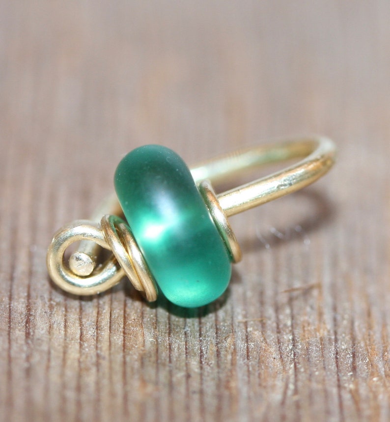 14g 16g 18g Navel jewelry Dainty Beaded Belly Ring Gold Ring or Silver Beaded Green Beaded Ring Belly Button Hoop Belly Button Ring
