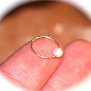 Pearl Nose hoop - Gold Filled Nose Ring - Gold Nose Hoop - Nose Jewelry - Nostril Hoop - Nose Piercing - Nose Earring - Nostril Jewelry