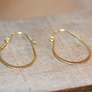 Hammered Brass Hoop Earrings, Gold Hoop Earrings, Rustic Hoop Earrings ...