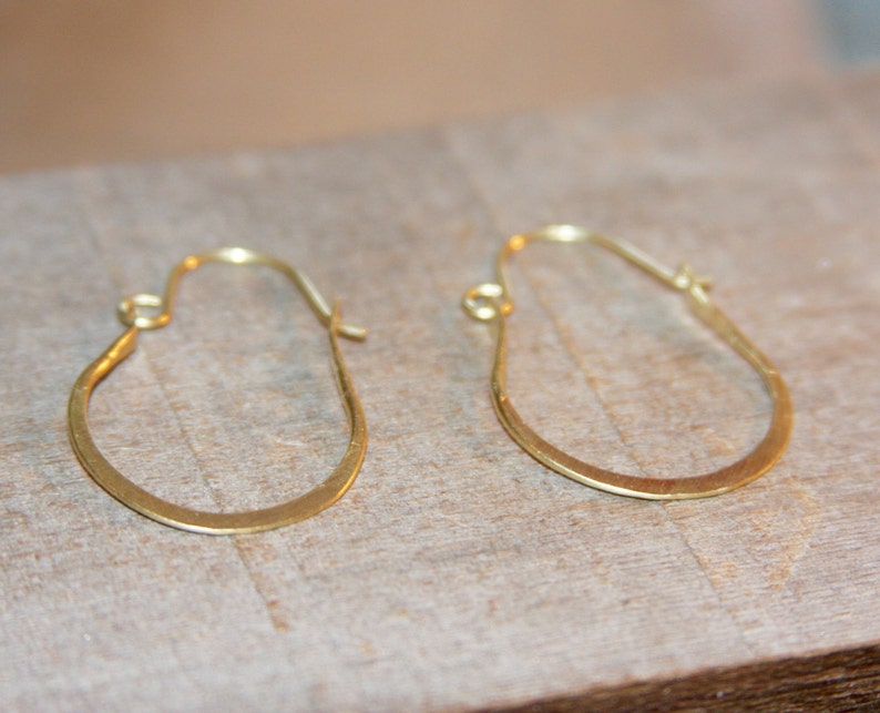 Hammered Brass Hoop Earrings Gold Hoop Earrings Rustic Hoop Etsy