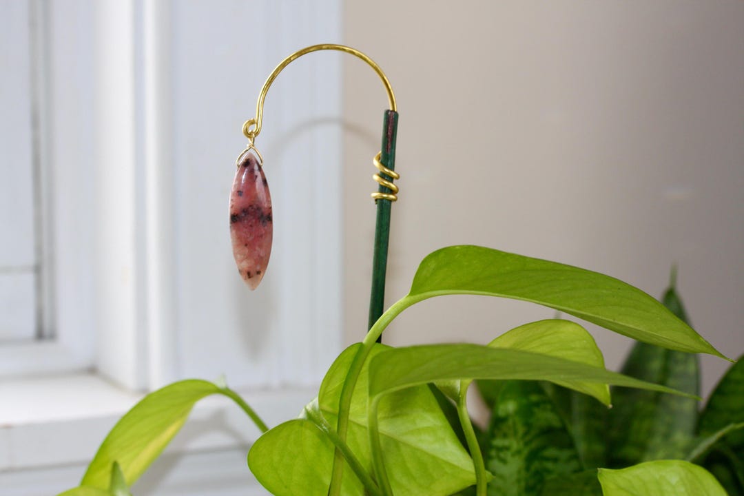 Rose Pink Plant Stake Support, Crystal Plant Accessory, Decorative ...