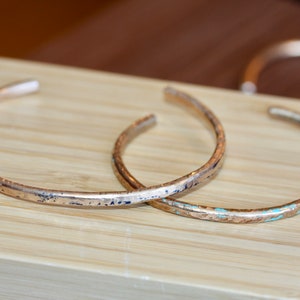 Bronze Cuff Bracelet/ Patina Bracelet/ 8th Anniversary Gift/ Gift for Him/ Gift for Her/ Thick Textured Bracelet/ Birch Bark Design