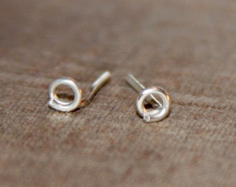 Tiny Circle Earrings, Circle stud earrings, Sterling Silver Studs Earrings, small silver earrings, dainty earrings