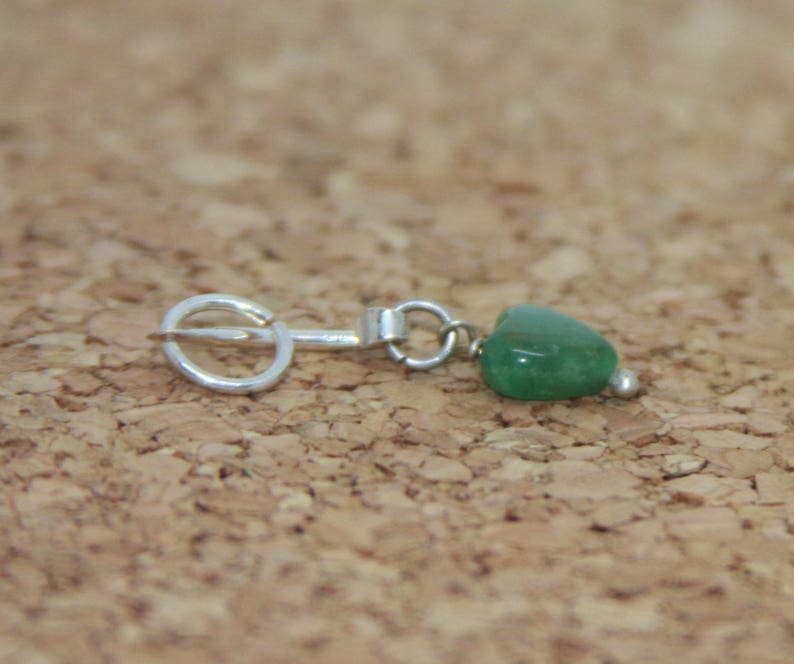 Heart Belly Button Ring two looks in one Heart Belly Button Barbell Green Beaded Barbell Belly Button Ring Handmade