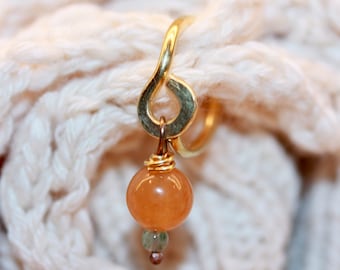 Belly Button Ring, Gemstone Belly Button Jewelry, 18 gauge 16 gauge 14 gauge Belly Button Hoop, Navel Ring, Dainty Orange Belly Hoop