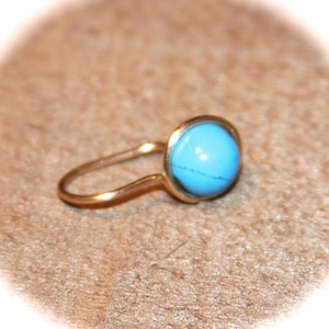 Belly Button Ring - Turquoise  Beaded - Non Dangle, Belly Button Jewelry, 18 gauge 16 gauge 14 gauge Belly Button Hoop