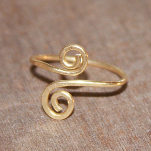 Gold Twisted Ring,Swirl Ring,Simple Ring,Simple Knuckle Ring, Nu Gold Ring,swirly ring,elegant ring, dainty rings, gypsy jewelry