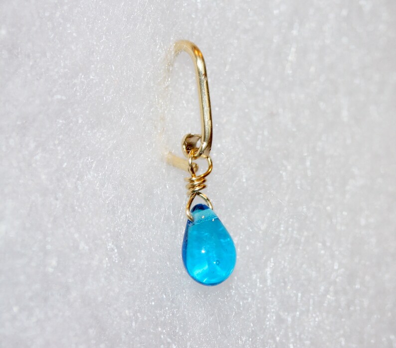 Aqua Blue Belly Button Ring Rose Gold Belly Ring Gold Belly Button Ring Teardrop belly Ring 18 g 16g 14g Silver Belly Ring