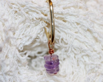 Amethyst Belly Ring - 14k Gold Fill, Rose Gold, Sterling Silver - Small Dangle Belly Ring - 18g 16g 14g - Stone Belly Ring - Dainty Piercing
