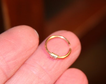 Small Nose Ring Hoop: Sterling Silver, Gold Tone, or Silver Plated