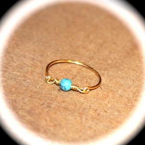 Stacking Ring, Turquoise Thin Ring, Bridesmaid Gift, Knuckle Ring, Gold Stacking, Midi Ring, Gold Ring, Minimalist Ring,
