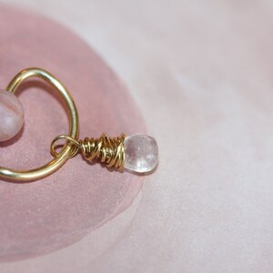 Nipple Ring / Moonstone Nipple Ring / D Shape Latching Nipple ring / Nipple Jewelry Gold Silver Rose / 14 Gauge 16 Gauge 18 Gauge image 9