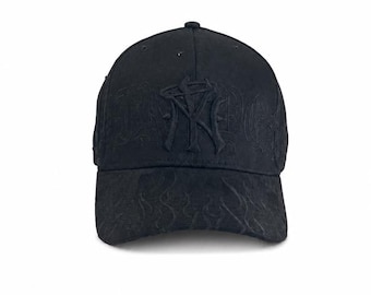 Sad Boyz NY Black Tonal Embroidered Baseball Cap - All Black Gothic NY Logo Streetwear Dad Hat Dandy Hats Fathers day thirty one 31