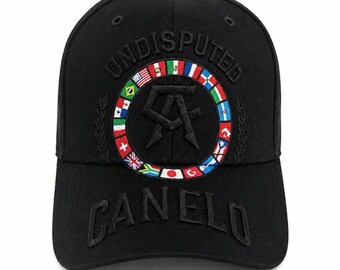 Gorra de béisbol negra bordada de Canelo Undisputed – Artículos para fans del campeón de boxeo