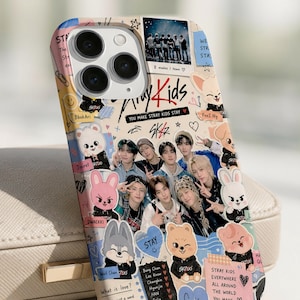 Coque de téléphone Stray Kids, coque iPhone collage photo SKZ, cadeau Kpop Stay, coque de protection mignonne pour iPhone et Samsung