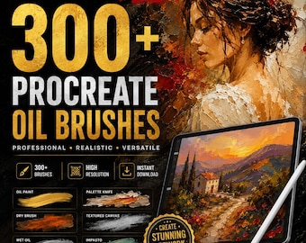 Paquete de más de 300 pinceles de óleo premium para Procreate / Conjunto de pinceles de pintura al óleo realistas / Herramientas profesionales de pintura digital para artistas de iPad