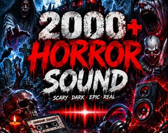 Paquete de más de 2000 efectos de sonido de terror / Efectos de sonido escalofriantes, sonidos inquietantes, fantasmas, Halloween, colección de audio de terror cinematográfico