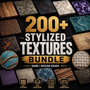 200+ Stylized Texture Bundle  Digital Textures Pack Grunge Texture Collection  Seamless Backgrounds Graphic Design Resources  PNG JPG Files