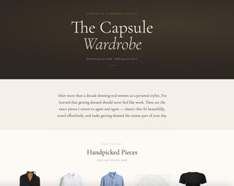 Stylist Curated Interactive Capsule Wardrobe Guide | Minimalist Essentials for Women (Digital Download)