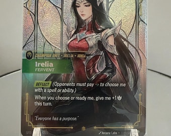 Custom stained glass Irelia fervent card