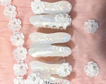 Pinza para el cabello con perlas personalizadas, pinza para el cabello de novia con nombre personalizado, pinza para el cabello con flores, regalo para damas de honor, futura novia, regalo coqueto para ella.