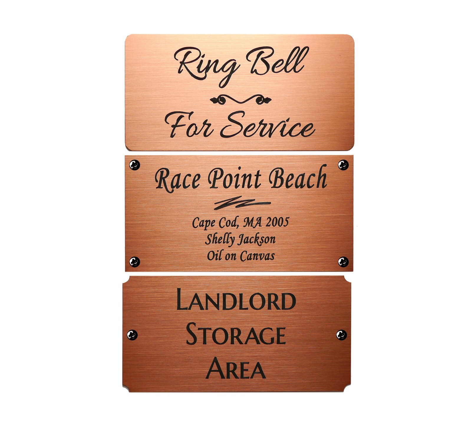 Engraved Brushed Copper Plate Picture Frame Art Label Name Tag Etsy