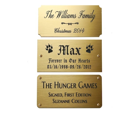 Engraved Solid Brass Plate Picture Frame Art Label Name Tag | Etsy