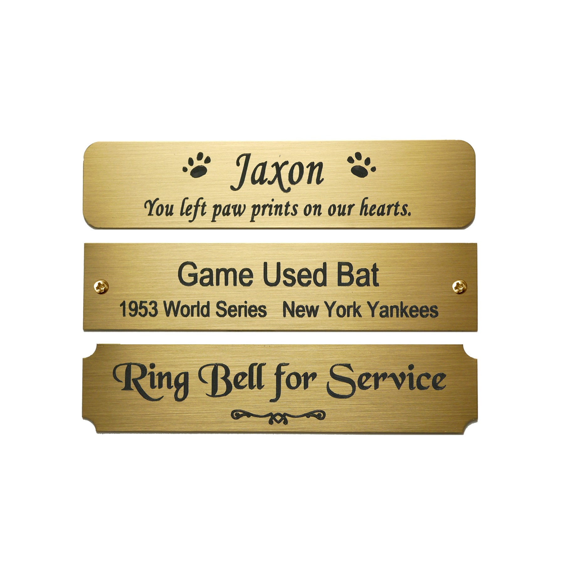 Engraved Solid Brass Plate Picture Frame Art Label Name Tag 3-1/2&quo…