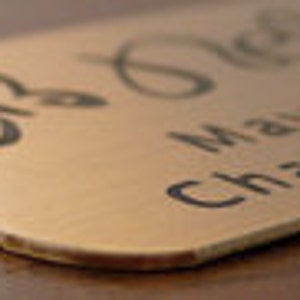 Engraved Solid Brass Plate Picture Frame Art Label Name Tag 3-1/2 X 1-1