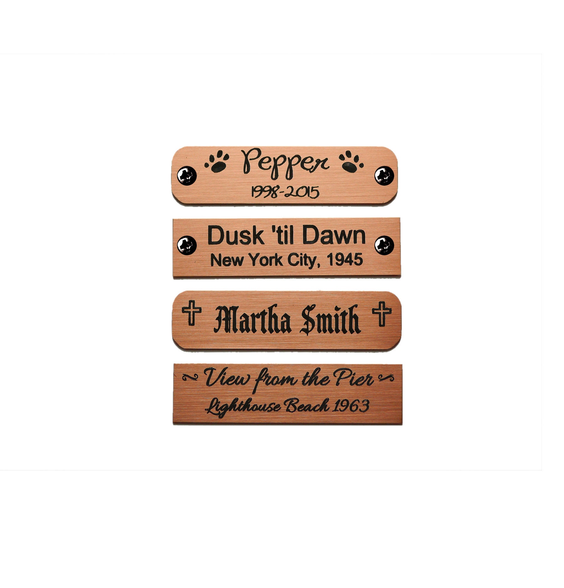 Engraved Brushed Copper Plate Picture Frame Art Label Name Tag 2&quot…