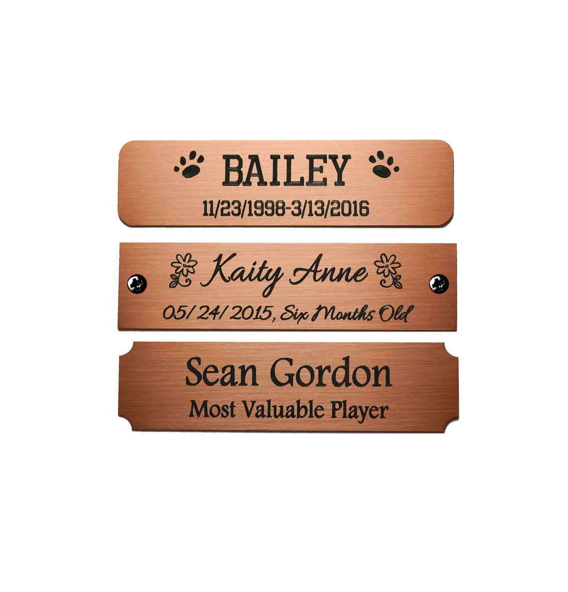 Engraved Brushed Copper Plate Picture Frame Art Label Name Tag Etsy
