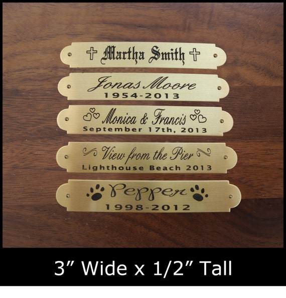 Items similar to Engraved Solid Brass Plate Picture Frame Art Label