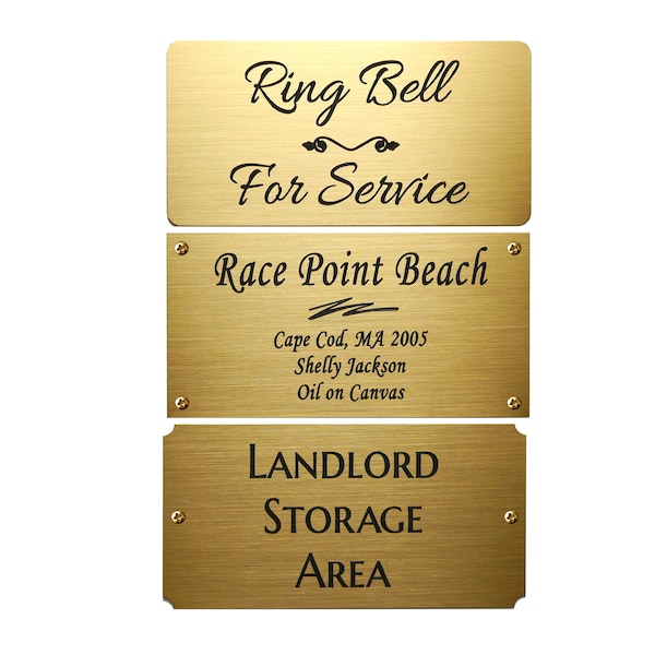 Brass Name Plate for Artwork Etsy