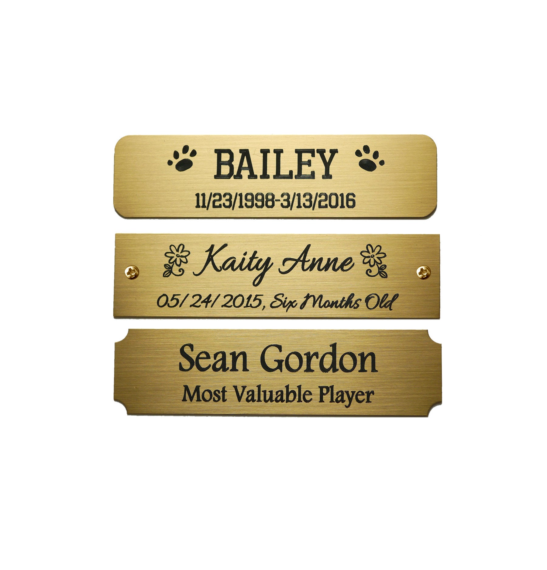 Engraved Solid Brass Plate Picture Frame Art Label Name Tag 3" x…