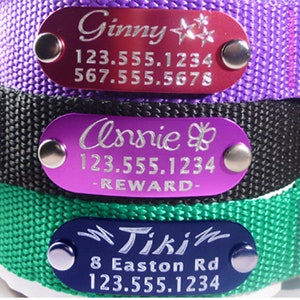 Silent / Quiet Rivet Pet ID Tag - no more jingling, Attaches Directly to Your Pet's Collar. For Dog or Large Cat