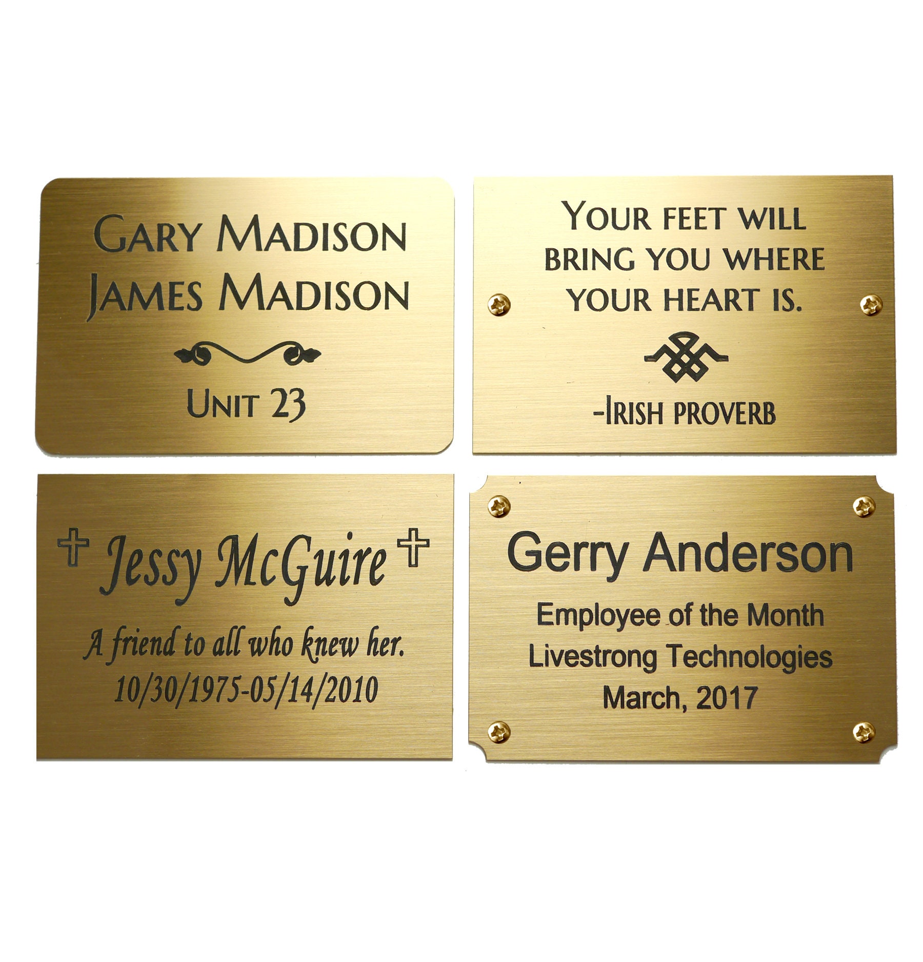 Engraved Solid Brass Plate Picture Frame Art Label Name Tag Etsy